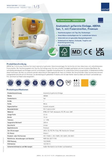 ABENA - ABENA - ABENA San 1 Premium (Image 4 / Shop Art-No. -) | Inkontinenz Shop